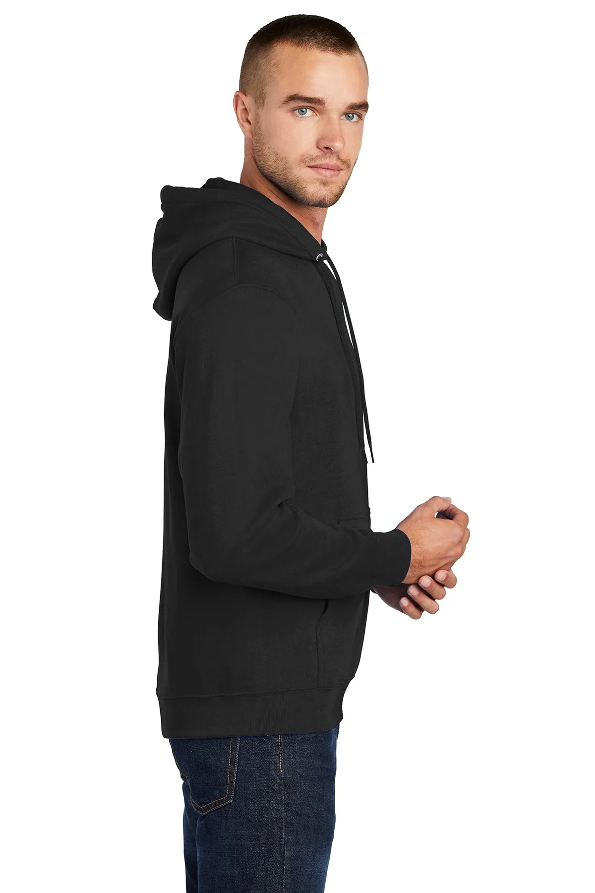 Port & Company Tall Core Fleece Custom Hoodies, Jet Black