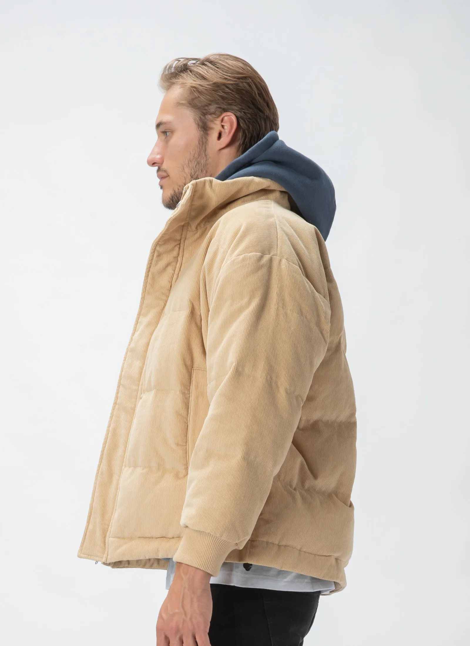 Puffer Jacket Tan Cord