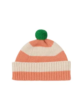 Stripe PomPom Hat -  Plaster and Oatmeal