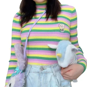 Striped Bunny Turtleneck