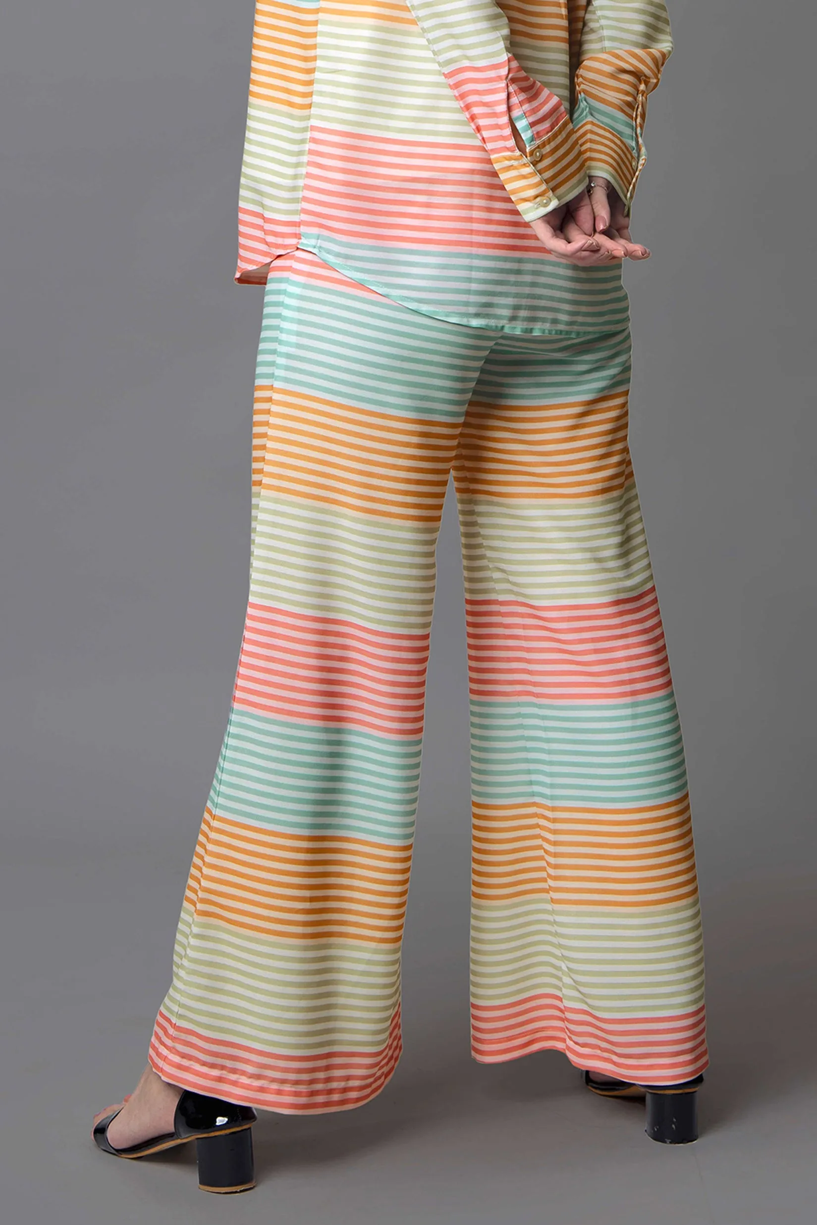 Stripes Regular Fit Flared Bottom