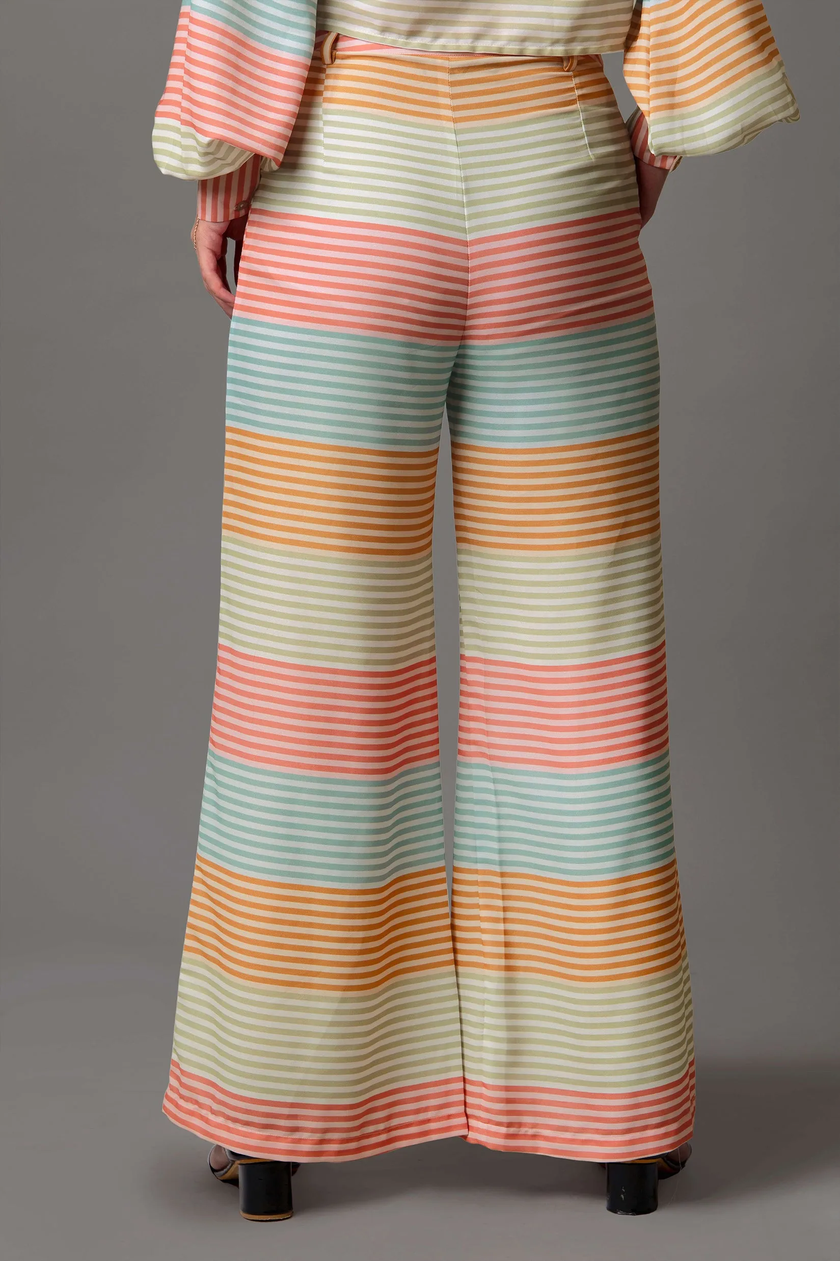 Stripes Regular Fit Flared Bottom