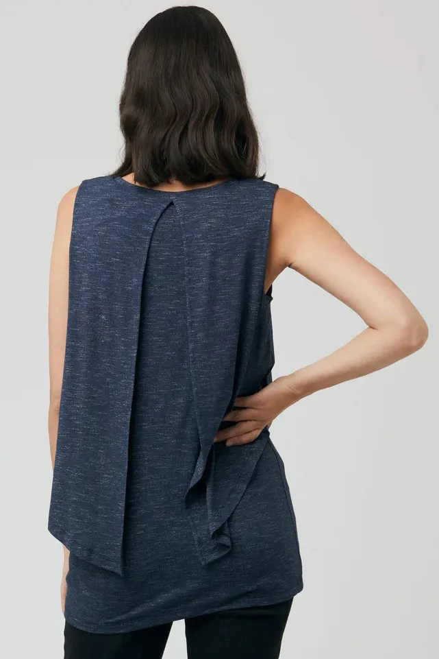 Swing Back Maternity Nursing Top Denim Marle