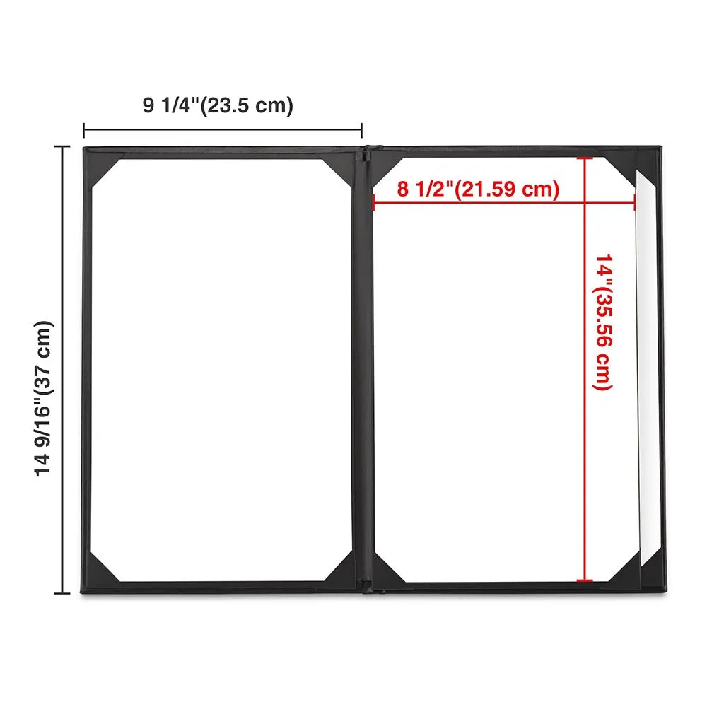 TheLAShop 8-1/2"x14" PU Leather Menu Cover Holders 4-View 5ct/pk