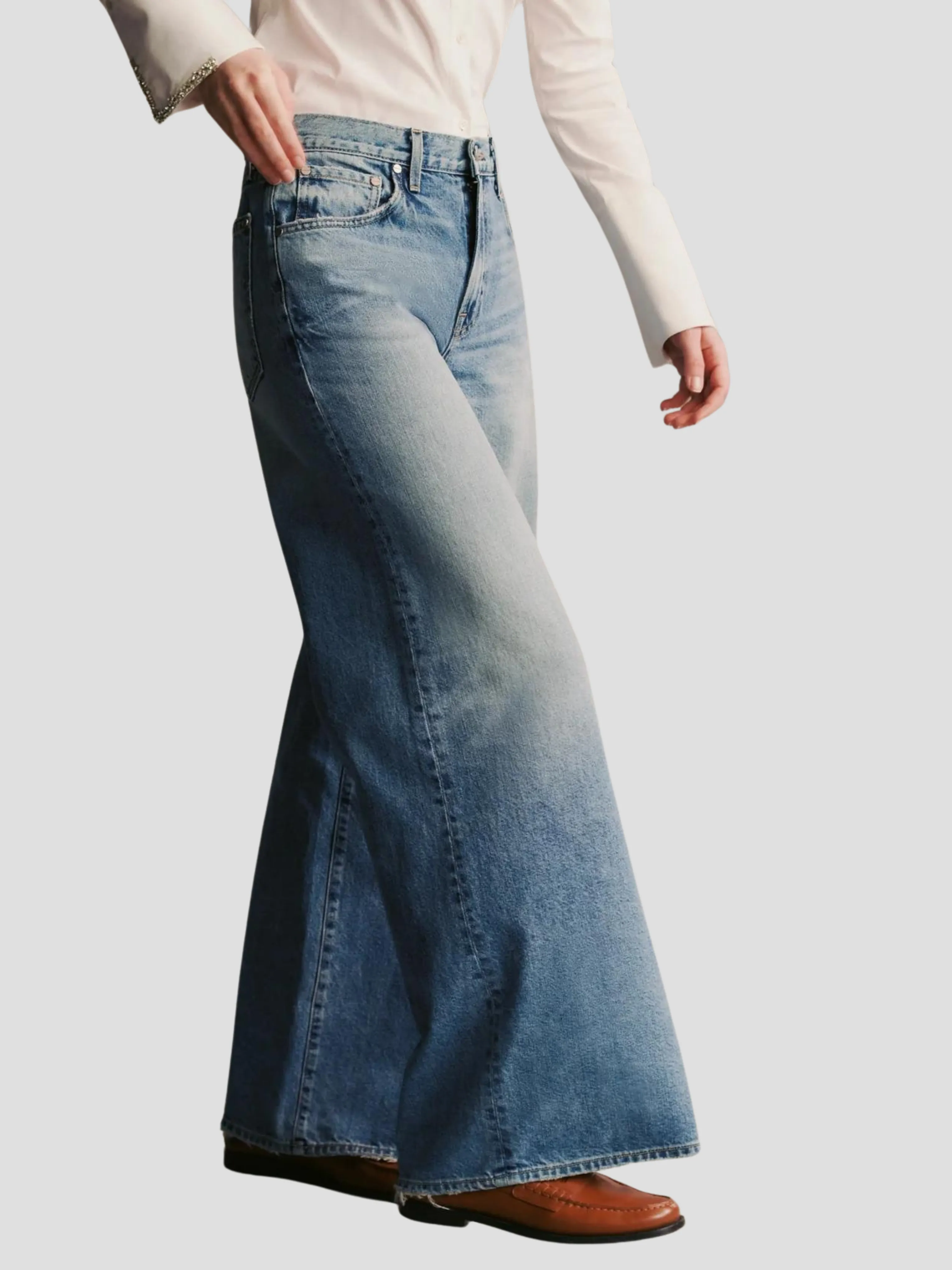 Tiny Dancer Wide-Leg Jean in Vintage Blue