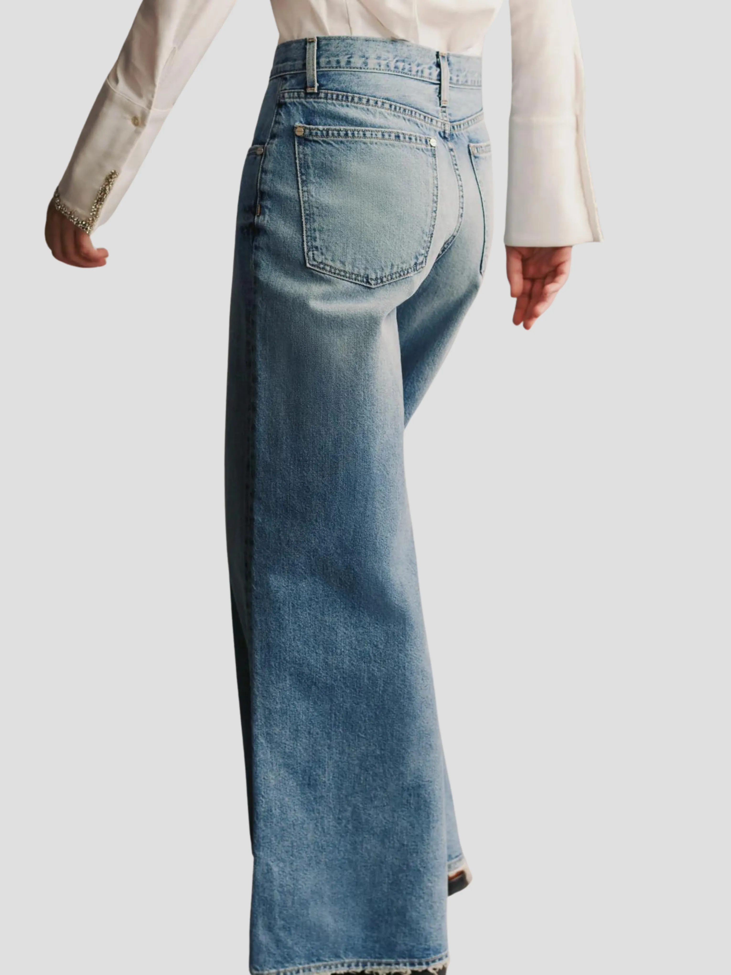 Tiny Dancer Wide-Leg Jean in Vintage Blue