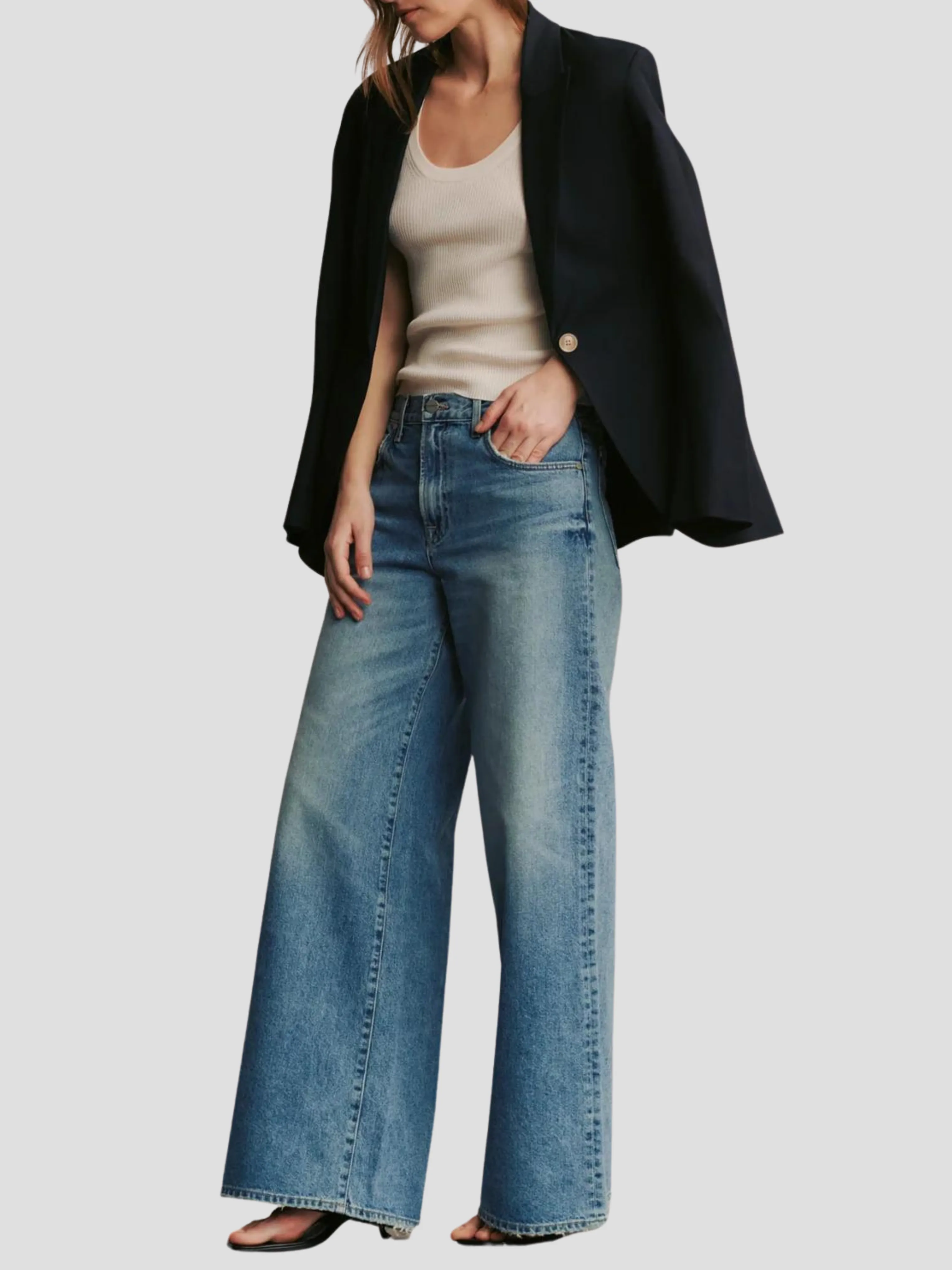 Tiny Dancer Wide-Leg Jean in Vintage Blue