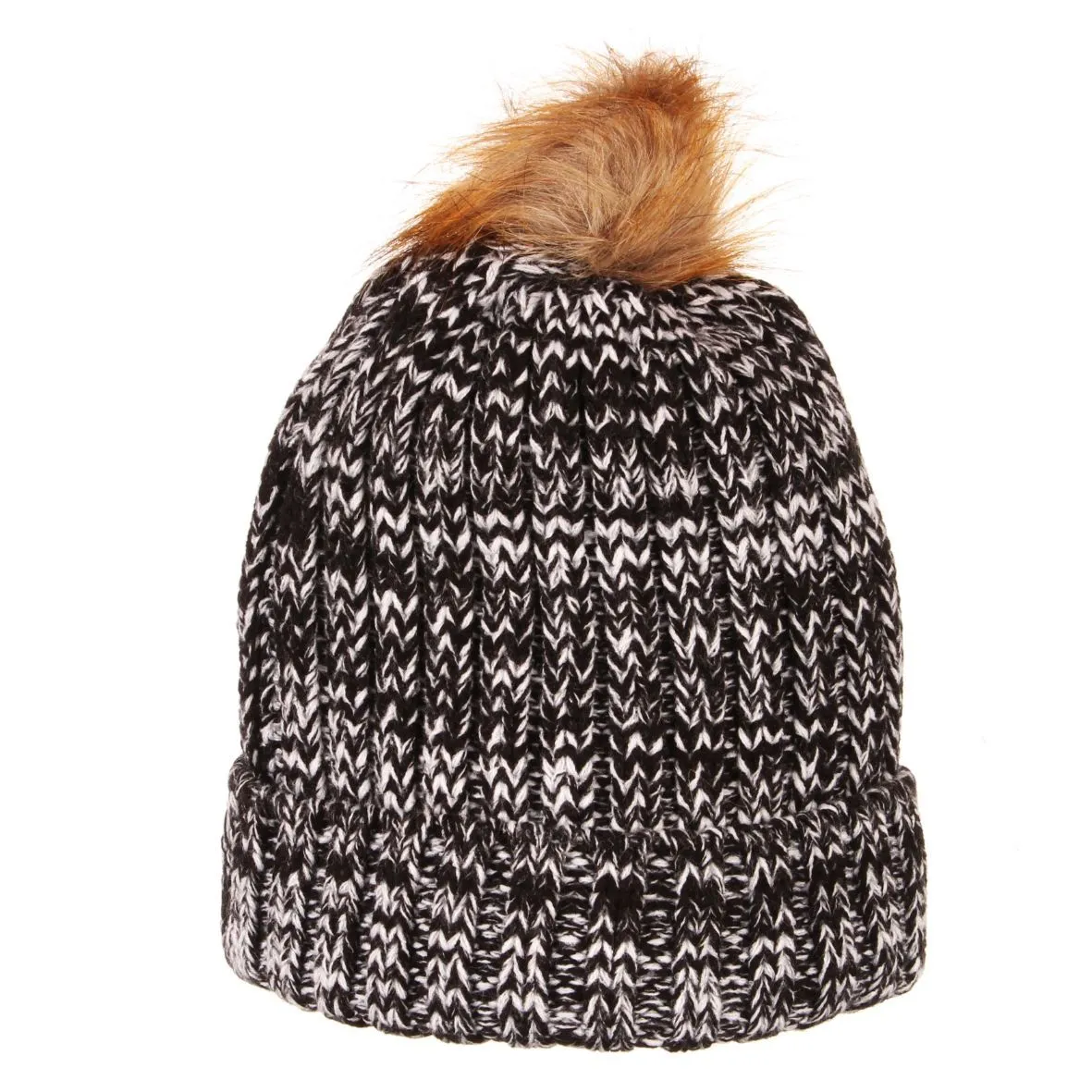 Wisconsin Badgers Zephyr WOMEN'S "Gracie" Faux Fur Poofball Knit Beanie Cap