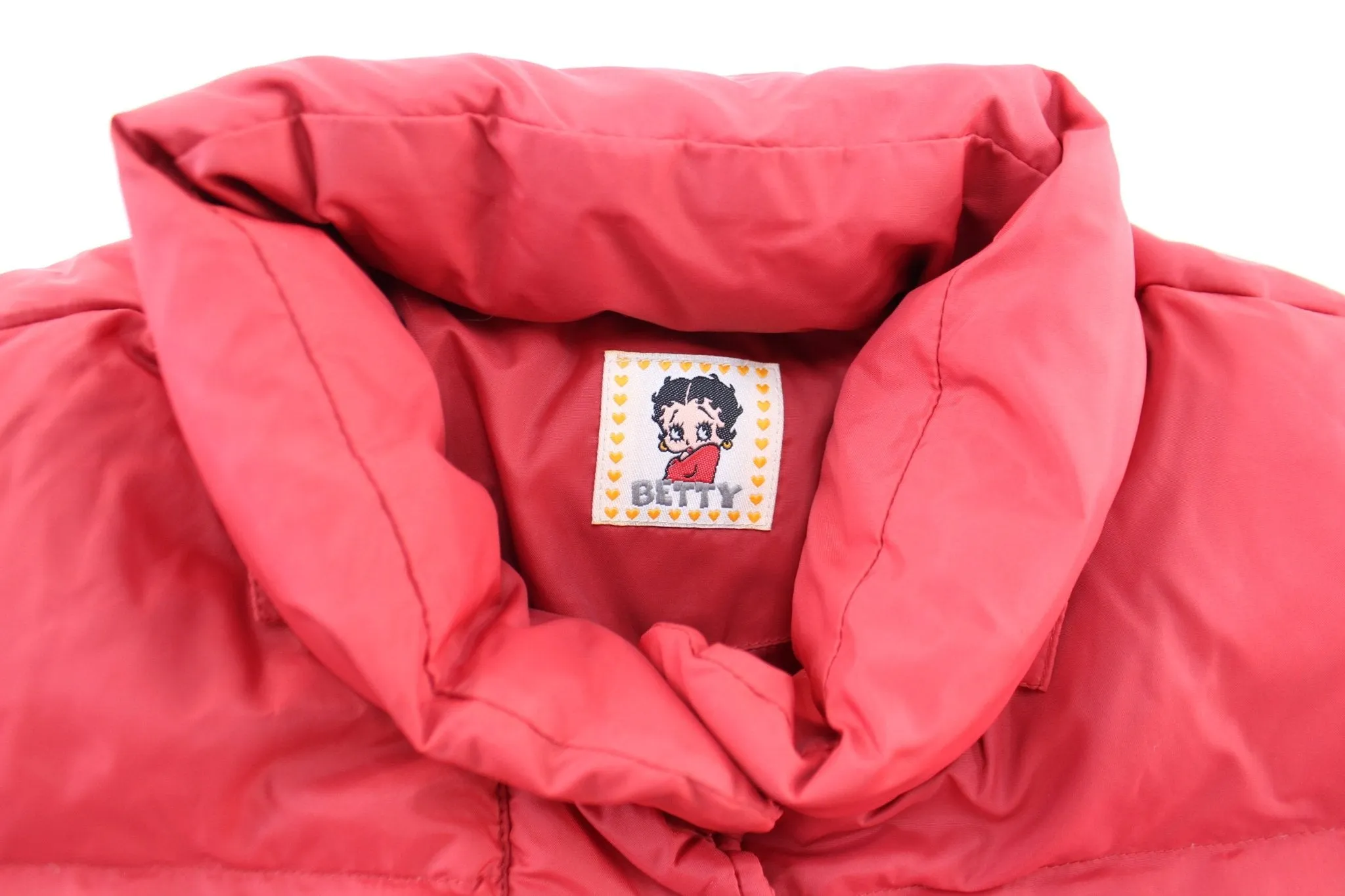 Women's Betty Boop Embroidered Puffer Zip Up Jacket
