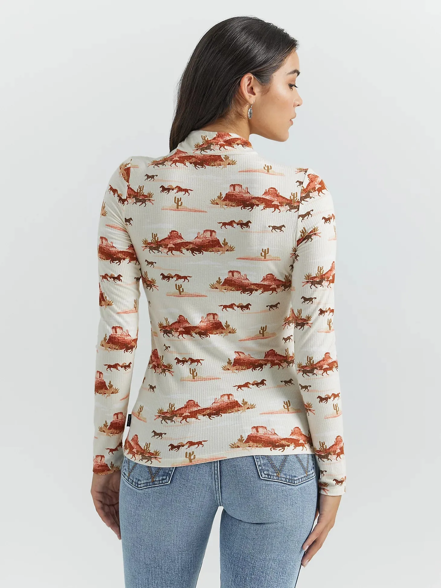 Women's Wrangler Mock Neck Desert Print Shirt
